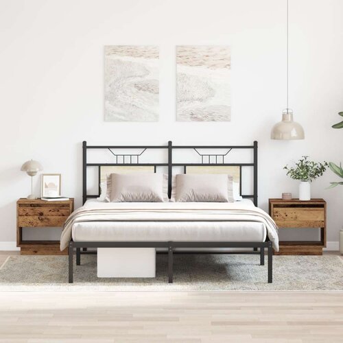  Nočna omarica 2 kosi Staro les 45x34x45 cm Umetni les Cene