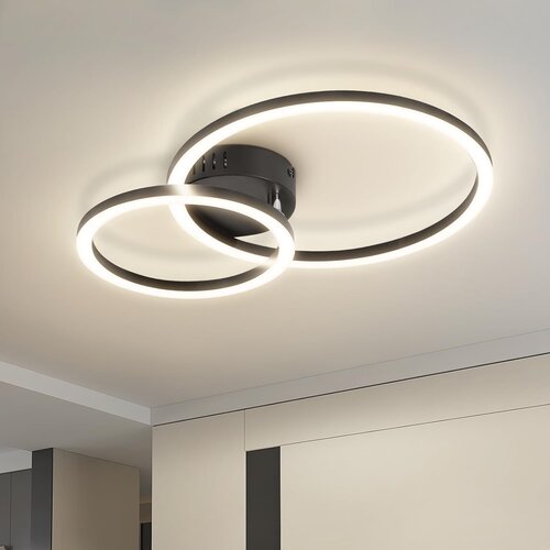 Nettlife Moderna LED Stropna Svetilka 23W 40cm Črna, 2-Obročna 4000K Nevtralno Bela za Pisarno, (5000491340) Slike