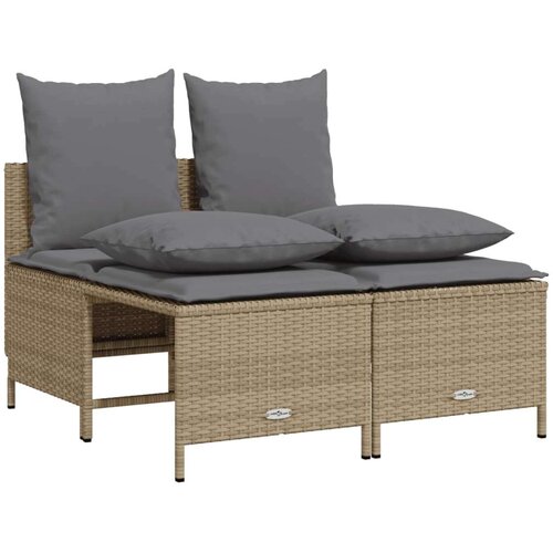  4-dijelni set vrtnih sofa s jastucima bež od poliratana Slike