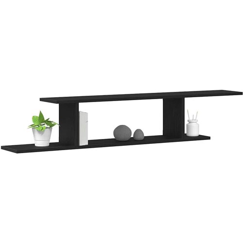  Polica za TV koja se montira na zid Crni hrast 125 x 18 x 23 cm Slike