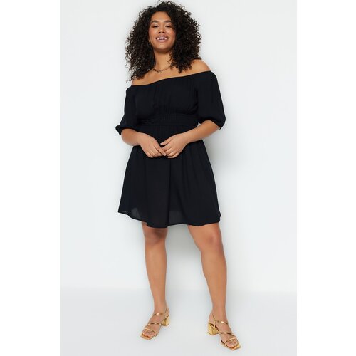 Trendyol Curve Plus Size Dress - Black - Skater Slike