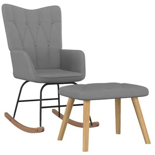  Gugalni stol s stolčkom temno sivo blago