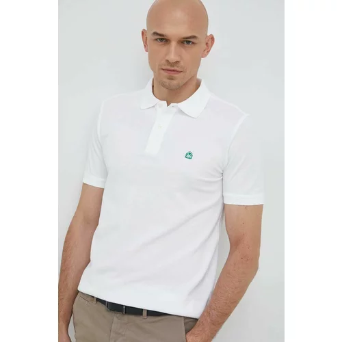 United Colors Of Benetton Pamučna polo majica boja: bijela, jednobojni model