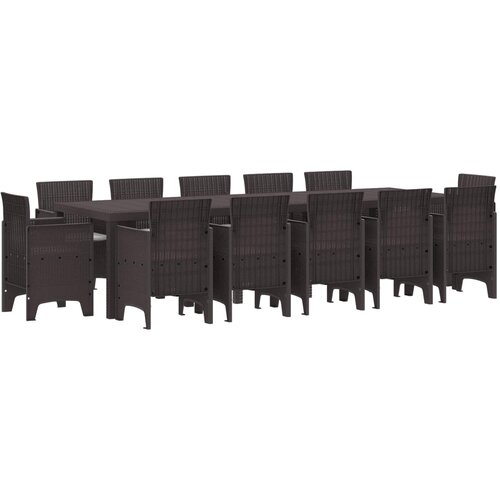  Vrtni set za objed 13 pcs Smeđa i svijetlosiva Ratan i jastuk Cene