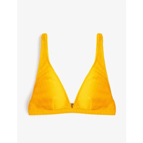 Koton Triangle Bikini Top, Textured Thick Straps