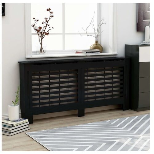  Pokrov za radijator crni 172 x 19 x 81 cm mdf Cene