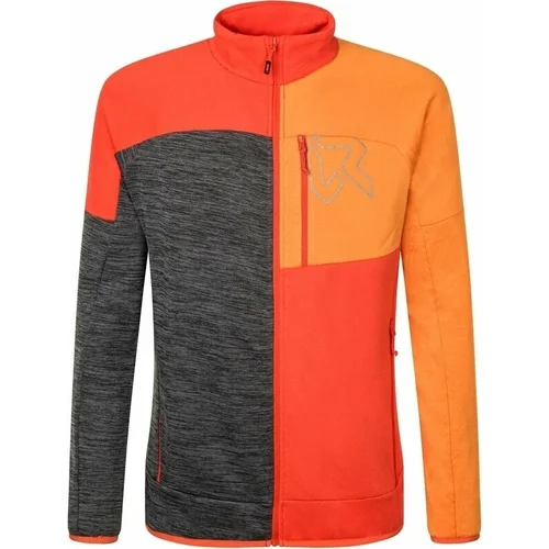 Rock Experience Kobra Mock Neck FZ Man Fleece Cherry Tomato/Persimmon Orange/Grey Melange M Majica s kapuljačom na otvorenom