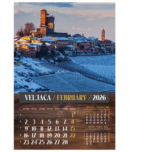  KALENDAR &amp;quot;VINO 2026&amp;quot; 13 LISTOVA, SPIRALA Slike