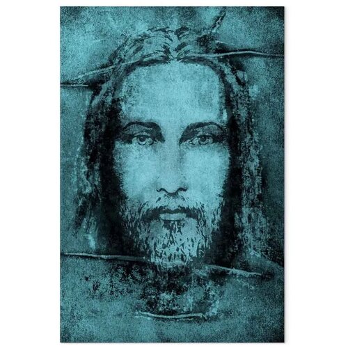  Slika - Shroud of Turin in Turqoise (1 Part) Vertical 60x90 Akustična Slike