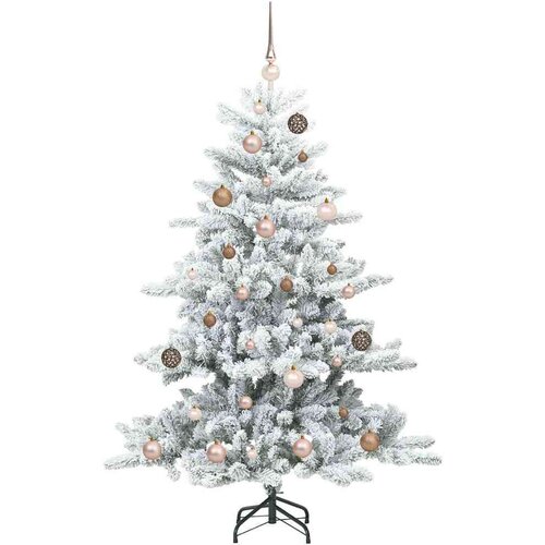 VidaXL Umjetno božićno drvce s nogom with 15 LEDs Bijelo 150 cm PVC Slike