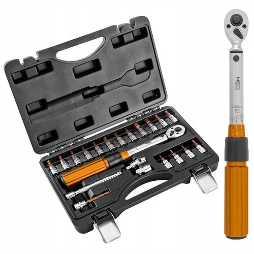 Neo Tools 1 /4 bi-directional torque wrench, 5-25NM, set of 21 pcs. Slike