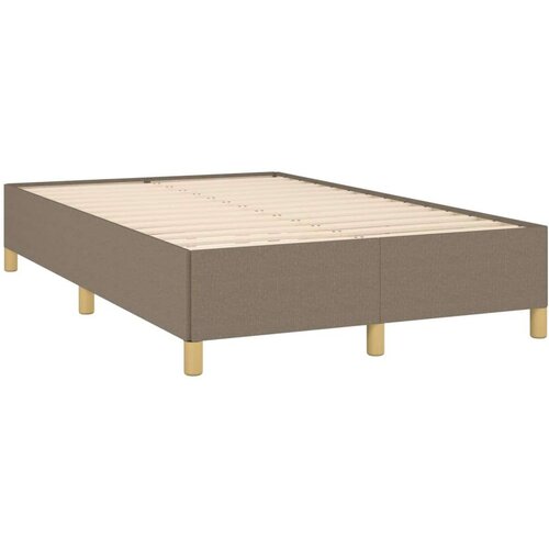  Krevet s oprugama i madracem smeđesivi 120 x 190 cm od tkanine Slike