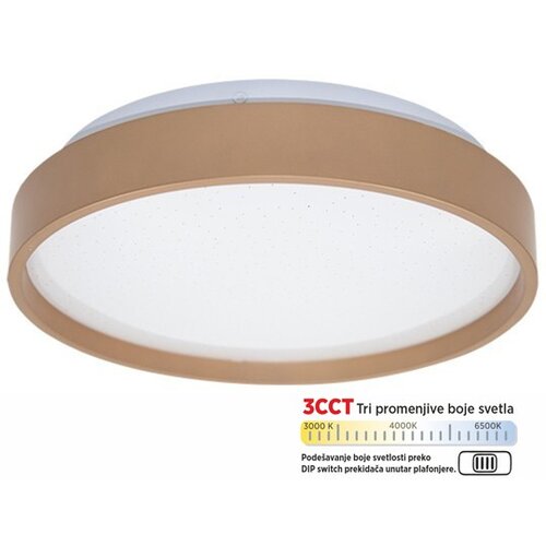 Mitea Lighting led plafonjera zlatna 15W 220~240V 3CCT dip switch 3000/4000/6500K fi260mm smd M205540-GD Cene