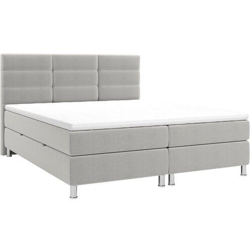 CARRYHOME postelja z vzmetnico 180 cm x 200 cm , tekstil siva Cene