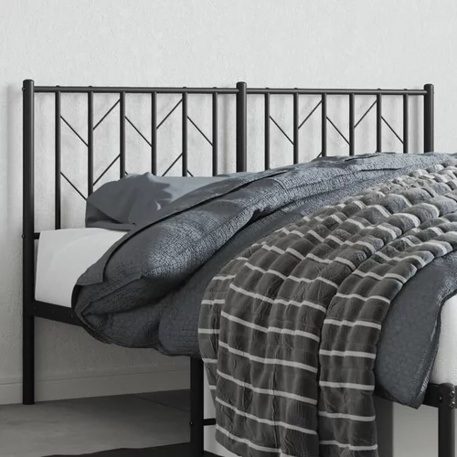 vidaXL Kovinsko posteljno vzglavje črno 135 cm
