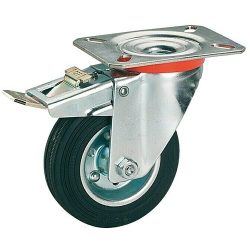 STABILIT Zakretni kotač za transportna kolica (Promjer kotačića: 125 mm, Nosivost: 100 kg, Valjkasti ležaj, S pločom i zaustavnikom) Slike
