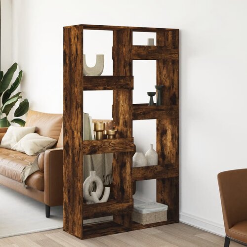 vidaXL Pregrada za prostor dimljen hrast 100x33x175 cm inž. les Cene