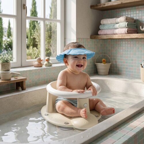  Set za kupanje bebe &ndash; Dolu sedi&scaron;te bež + Canpol &scaron;titnik plavi Cene