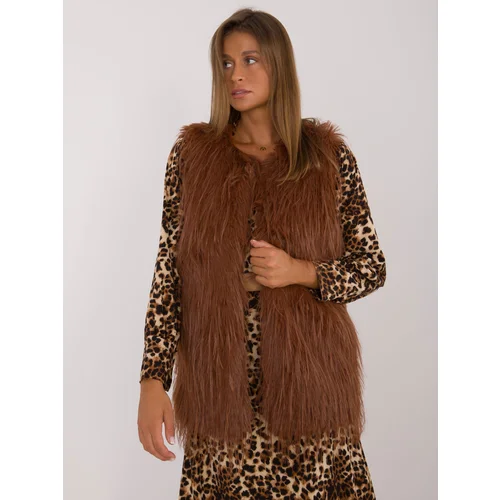 Fashion Hunters Light brown fur vest with lining