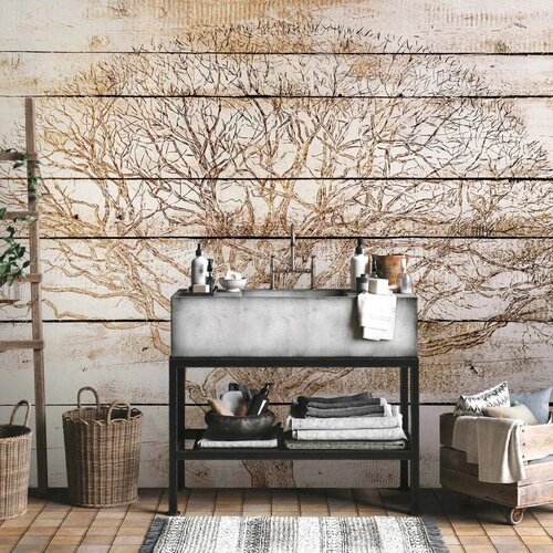  Foto tapeta - Tree on Boards 150x105 Cene