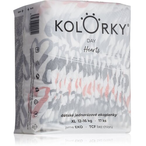 Kolorky Day Hearts ekolo&amp;scaron;ke plenice za enkratno uporabo velikost XL 12-16 Kg 17 kos Slike