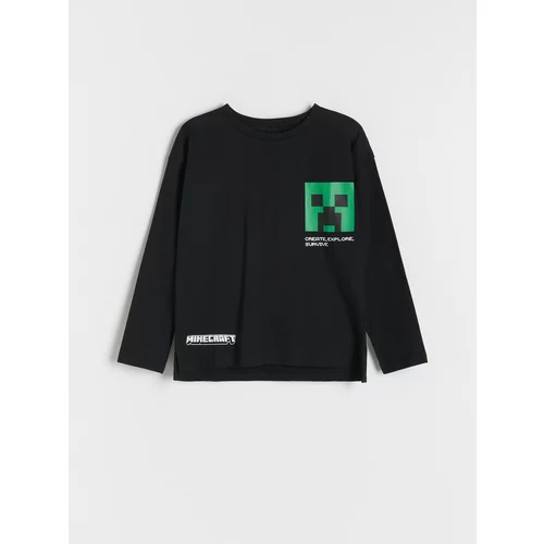 Reserved - Predimenzionirana majica dugih rukava Minecraft - crno