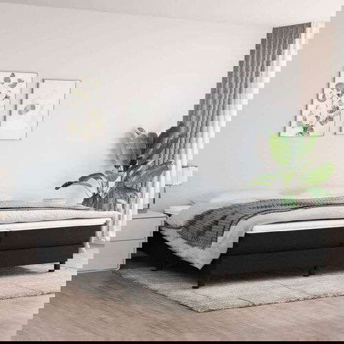  Box spring posteljni okvir črn 200x200 cm blago, (20737153) Slike
