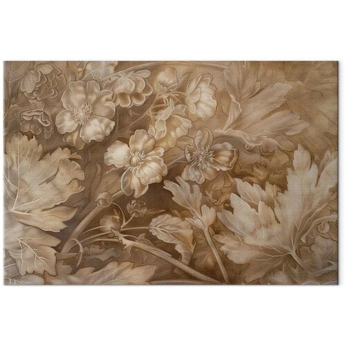  Slika - Floral Ornaments Carved in Delicate Sepia and Brown Shades 30x20 Slike