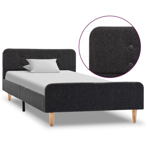 vidaXL Posteljni okvir temno sivo platno 90x200 cm Cene
