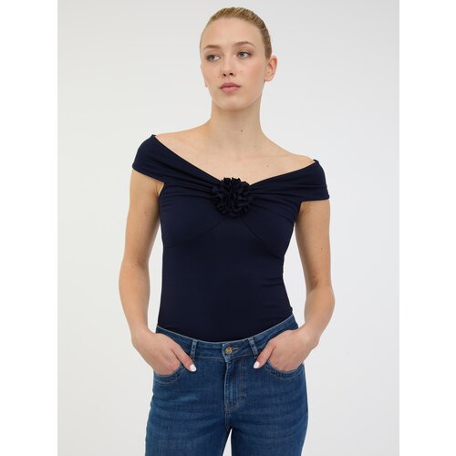 Orsay Black Women's Short Sleeve T-Shirt with Applique - Women Cene