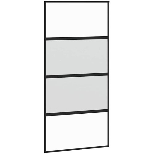  Klizna vrata s priborom crna 102,5 x 205 cm kaljeno staklo Slike