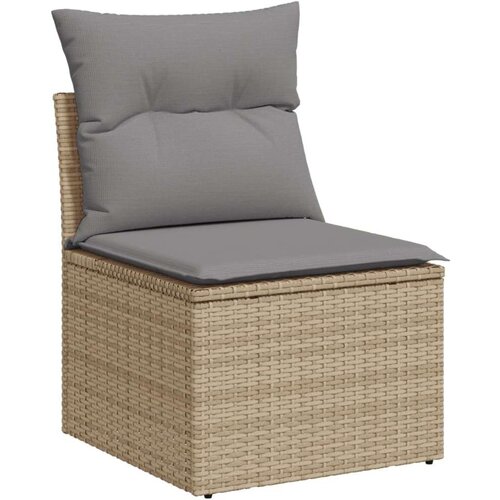 vidaXL 10-dijelni set vrtnih sofa s jastucima bež od poliratana Cijene
