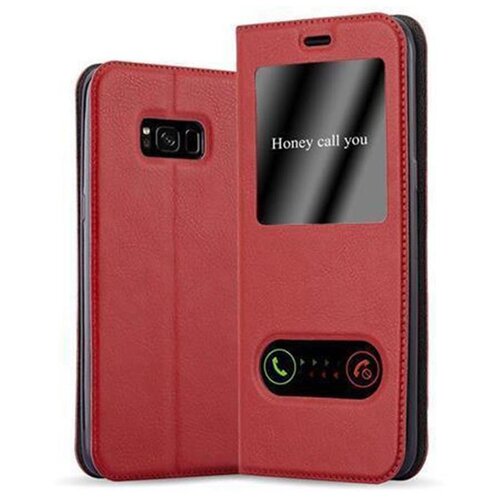 Cadorabo Samsung Galaxy S8 PLUS v žafranovo rdeča - Zaščitni ovitek z magnetnim zapiranjem, stoječo funkcijo in 2 okencema za gledanje, (20551254) Cene