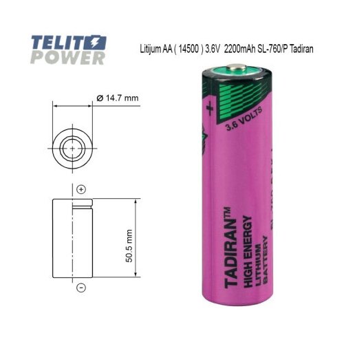 Tadiran litijum AA veličina 3.6V 2200mAh SL-760 ( 2883 ) Cene