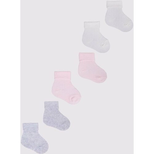 Yoclub Kids's Baby Girls' Turn Cuff Cotton Socks 3-Pack SKA-0009G-0000-002 Slike