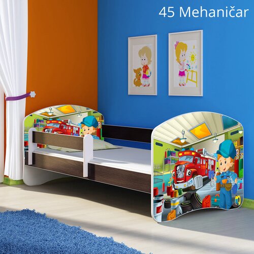  Dječji krevet ACMA s motivom, bočna wenge 180x80 cm 45 Mehaničar Cijene