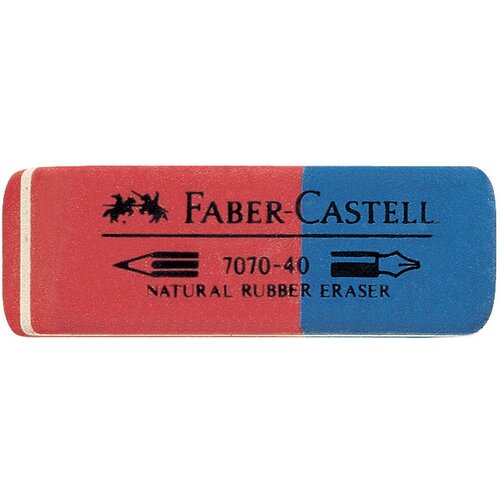  RADIRKA KAVČUK ČRNILO/SVINČNIK 7070-40 FABER CASTELL 187040 RDEČA-MODRA Slike