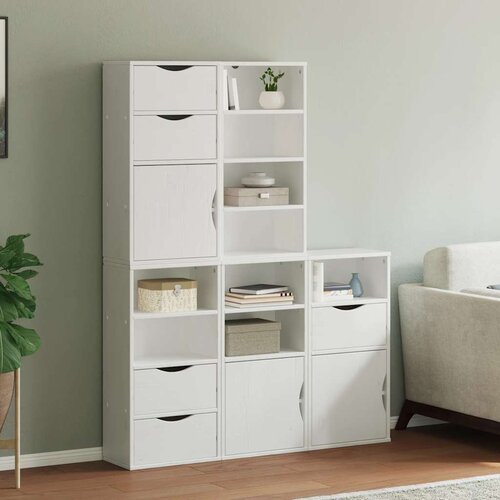  Bočni ormarići 5 kom ODDA bijeli 40x24x79 cm puno drvo bor Cijene