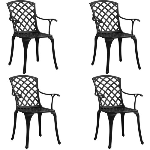 VidaXL 5-dijelni bistro set od lijevanog aluminija crni Slike