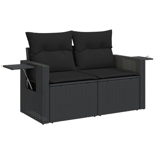  5-dijelna vrtna garnitura od poliratana s jastucima crna 85 x 62 x 69 cm Slike