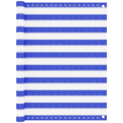 VidaXL Balkonski zastor plavo-bijeli 120 x 400 cm HDPE Slike