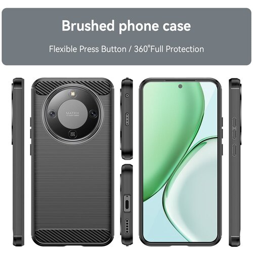 Techsuit Carbon Silicone maska za Honor Magic8 Lite &amp;ndash; crna Slike