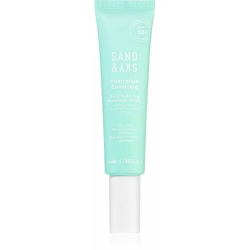 Sand & Sky Australian Sunshield Daily Hydrating Sunscreen SPF50+ lahka zaščitna krema za obraz SPF 50+ 60 ml