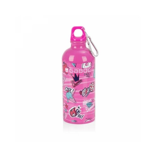 Aluminijumska boca za vodu 7x21 cm 600ml-0,12 kg Sticker Gabol roze Slike