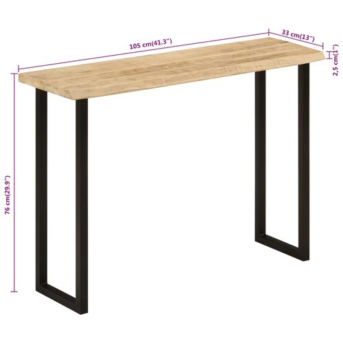  Konzolni stol sa živim rubom 105x33x76 cm masivno drvo manga Slike