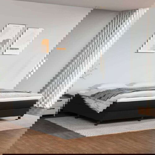  S oprugama i madracem crni 160 x 200 cm od umjetne kože Cijene