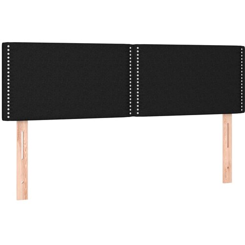  Krevet s oprugama i madracem crni 140 x 190 cm od tkanine Slike