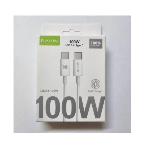 BAVIN kabl 100W 1m type-C na type-C bela Slike