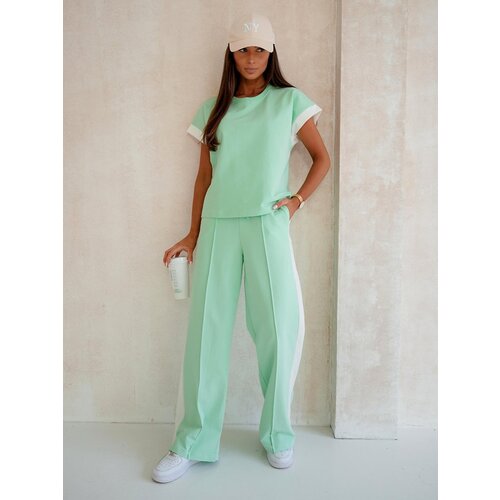 Resti Women's Ariadne Mint Set made of elastic cotton - mint, short sleeves, long trousers Cijene