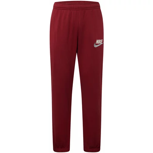 Nike Sportswear Hlače siva / crvena
